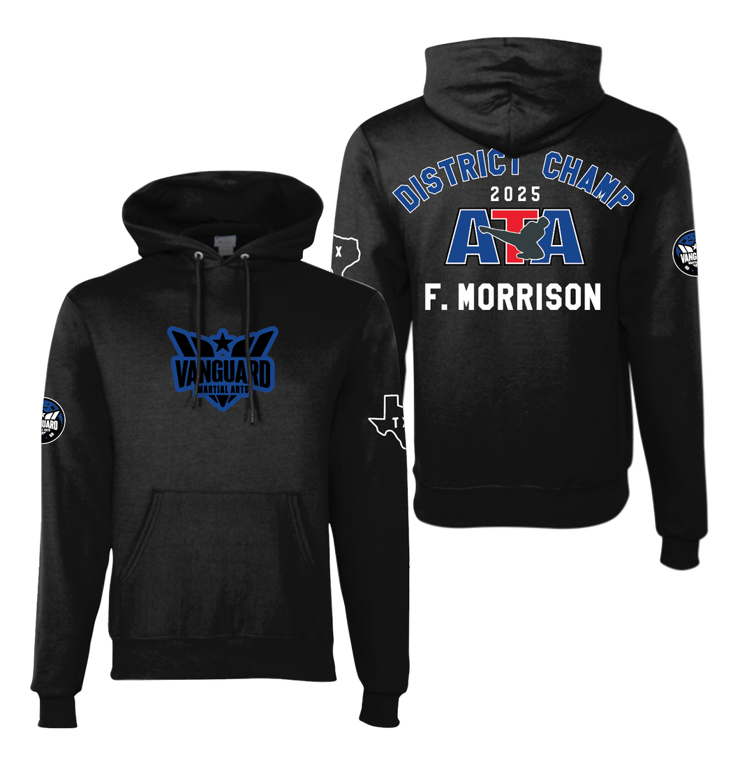 DISTRICT CHAMP PO Hoodie in Black by Champion